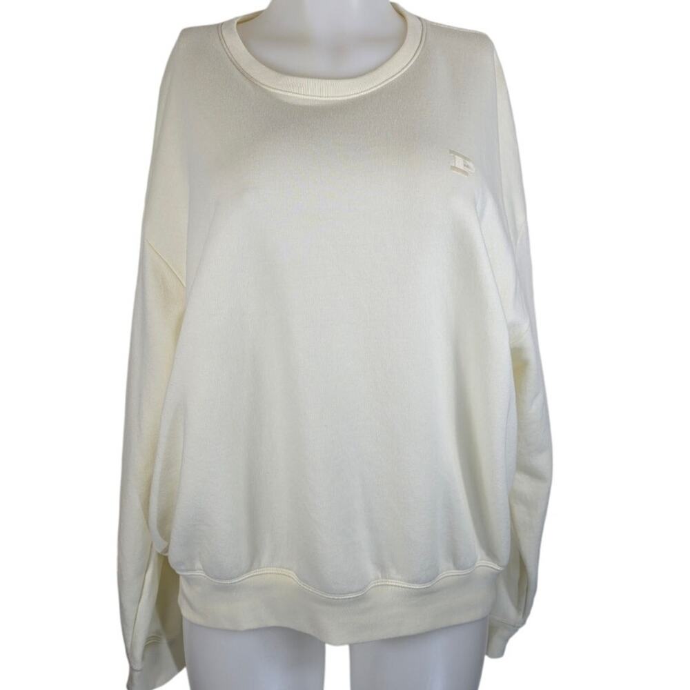 Victoria Secret Pink Athletic Hiking Lounge Women's Cream Sweatshirt XL